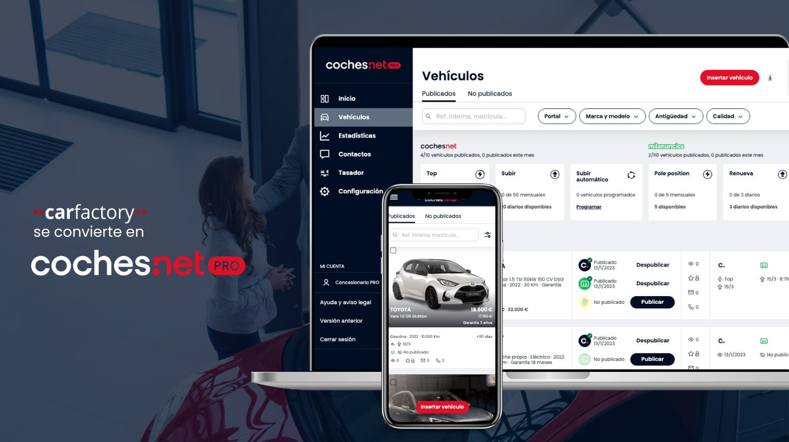 Carfactory evoluciona y se convierte en coches.net PRO