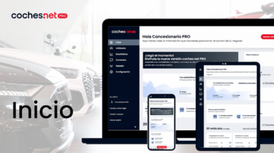 Nueva página de inicio en la herramienta coches.net PRO